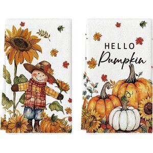 Artoid Mode Scarecrow Pumpkin‎ Fall Kitchen Towels Dish Towels, 18x26 Inch